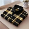 Men's Business Stripe Logo Print Lapel Button Short Sleeve Shirt Big & Tall