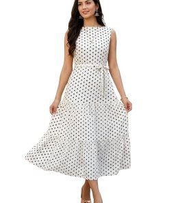 Women | Sleeveless Midi Dress for Woman | A Line Dresses for Women | Casual Summer Western Dress