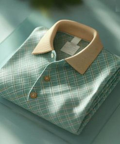 Men's Jacquard Shirt - Business Casual Short Sleeve Button-Up