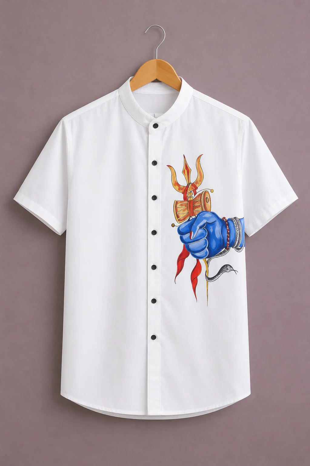 Fabzone™ Premium Shiva Trishul Graphic Shirt for Men – Spiritual Designer Half Sleeve Casual Shirt - Image 4