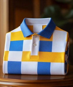 Men's Classic Business Check Logo Button Short Sleeve Shirt