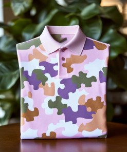 Men's Classic Business Logo Button Short Sleeve Shirt