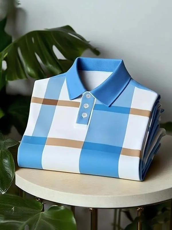 Print Art Button Stretch Men's Short Sleeve Big & Tall
