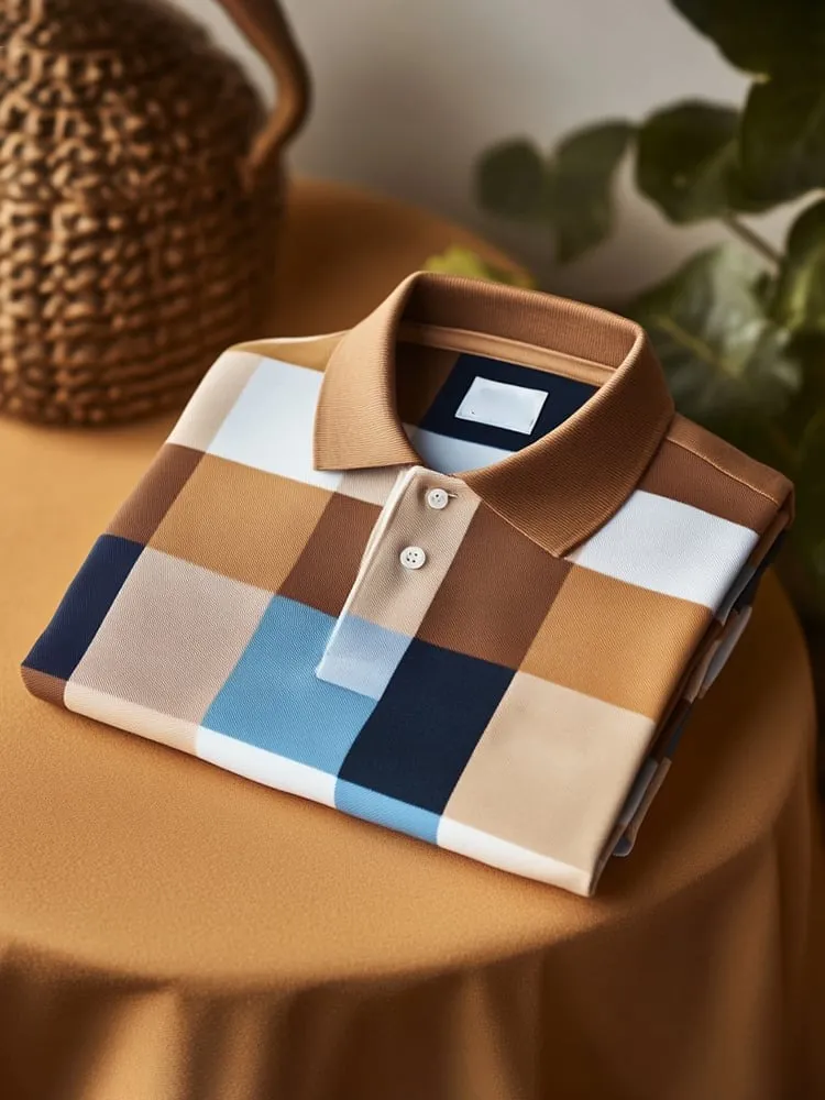 Men's Classic Business Logo Button Short Sleeve Shirt